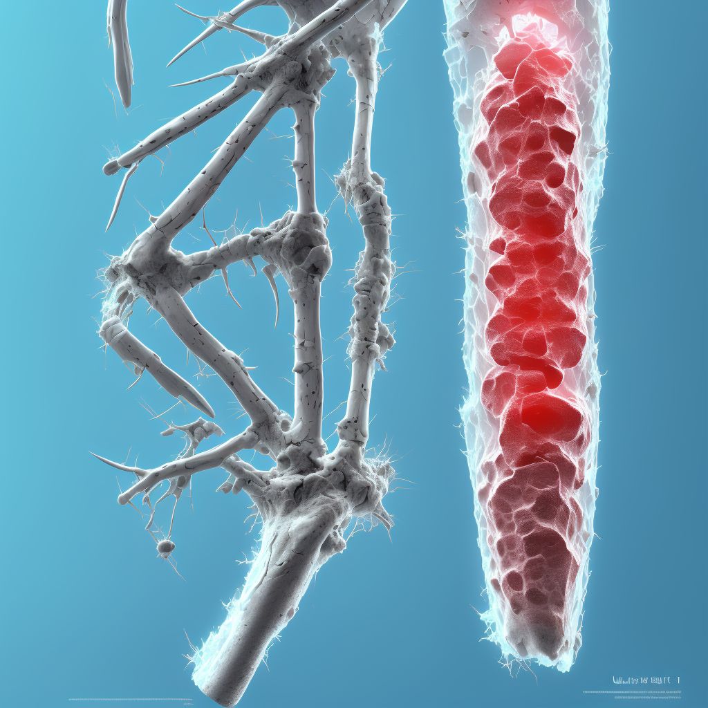 Salter-Harris Type II physeal fracture of lower end of ulna, unspecified arm, subsequent encounter for fracture with malunion digital illustration