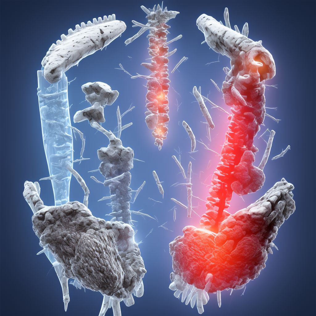 Salter-Harris Type III physeal fracture of lower end of ulna, right arm, sequela digital illustration