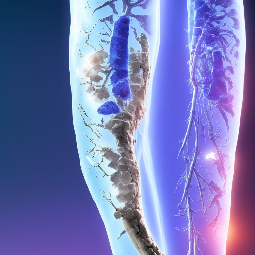 Salter-Harris Type III physeal fracture of lower end of ulna, left arm, initial encounter for closed fracture digital illustration