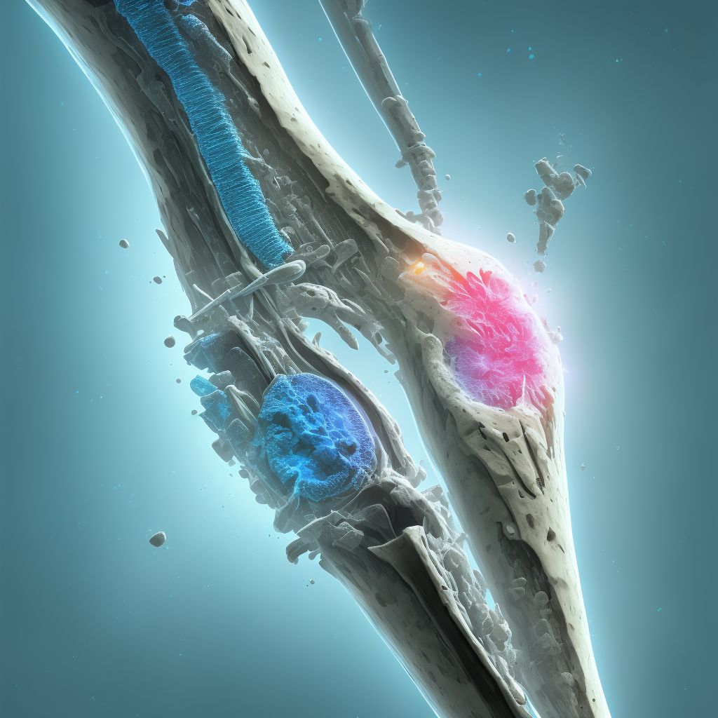 Salter-Harris Type III physeal fracture of lower end of ulna, left arm, sequela digital illustration