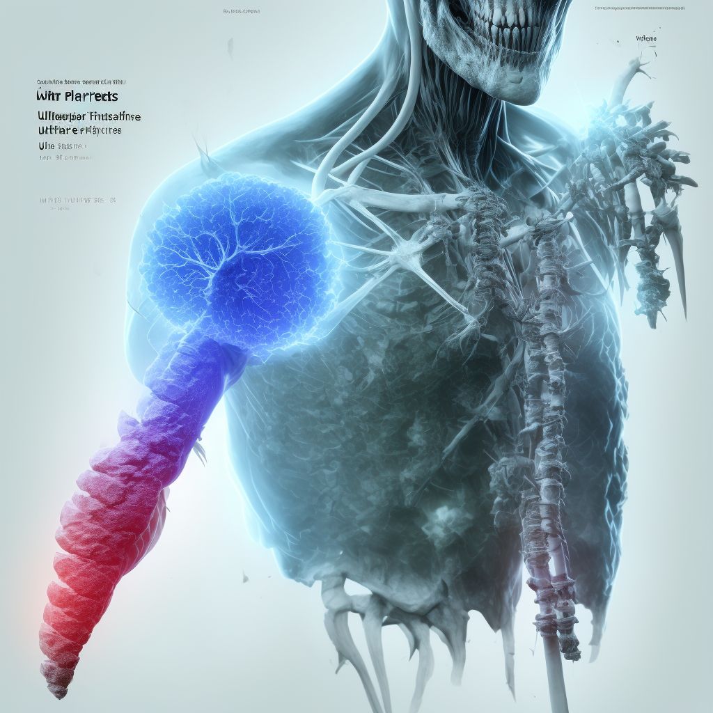 Salter-Harris Type IV physeal fracture of lower end of ulna, right arm, initial encounter for closed fracture digital illustration