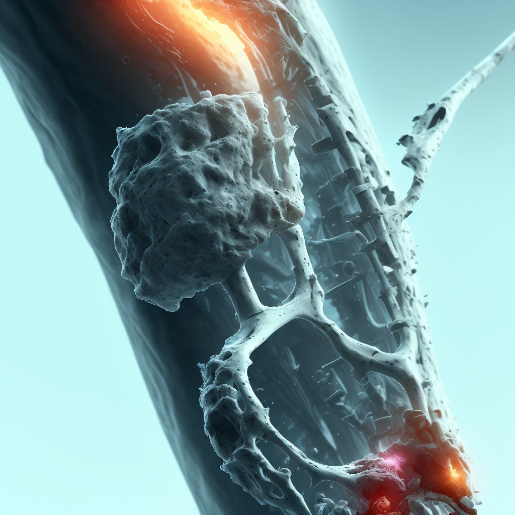 Salter-Harris Type IV physeal fracture of lower end of ulna, left arm, subsequent encounter for fracture with routine healing digital illustration