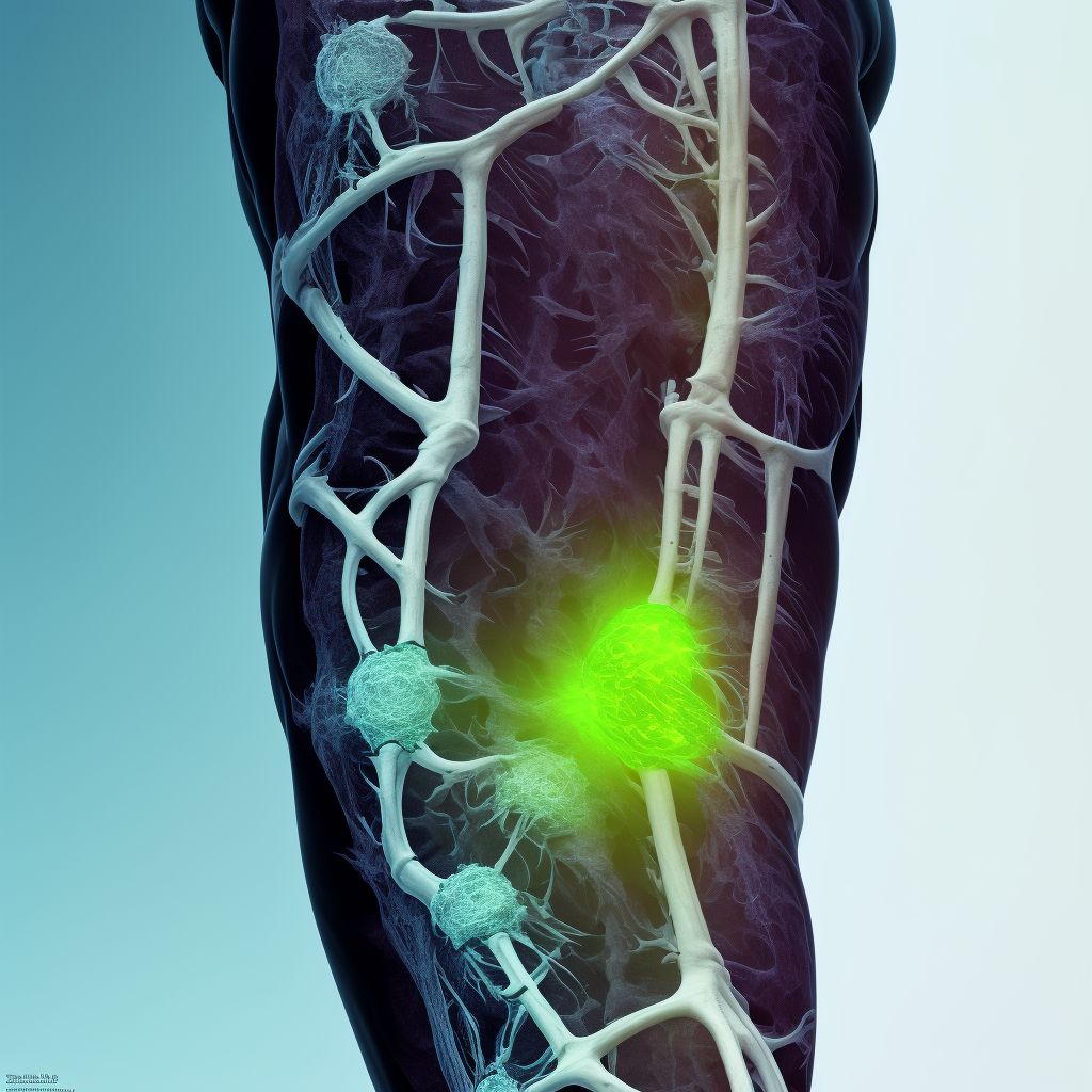 Salter-Harris Type IV physeal fracture of lower end of ulna, left arm, subsequent encounter for fracture with delayed healing digital illustration