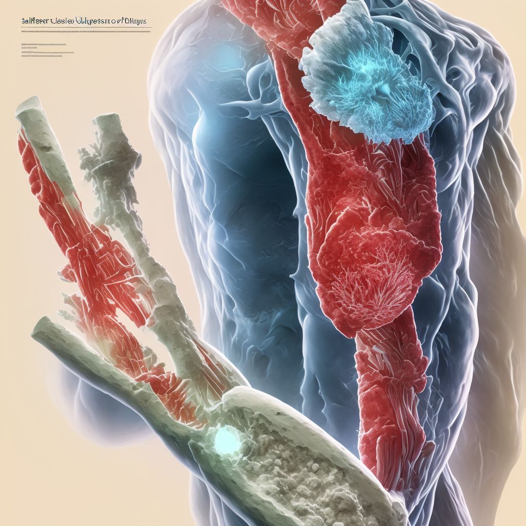 Salter-Harris Type IV physeal fracture of lower end of ulna, left arm, sequela digital illustration