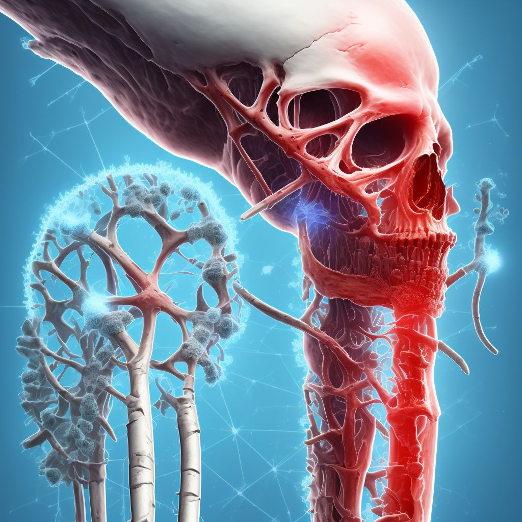 Salter-Harris Type IV physeal fracture of lower end of ulna, unspecified arm, subsequent encounter for fracture with malunion digital illustration