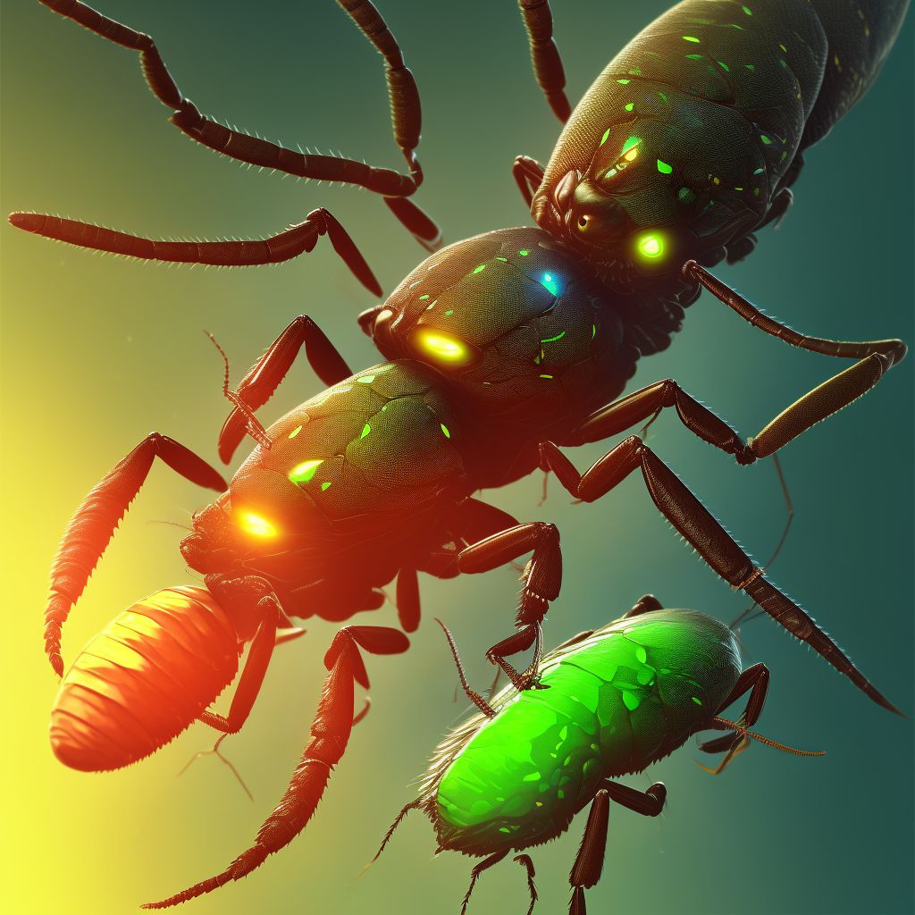 Insect bite (nonvenomous) of left little finger, initial encounter digital illustration