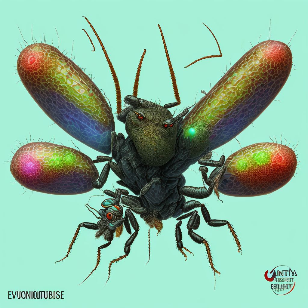 Insect bite (nonvenomous) of unspecified finger, sequela digital illustration