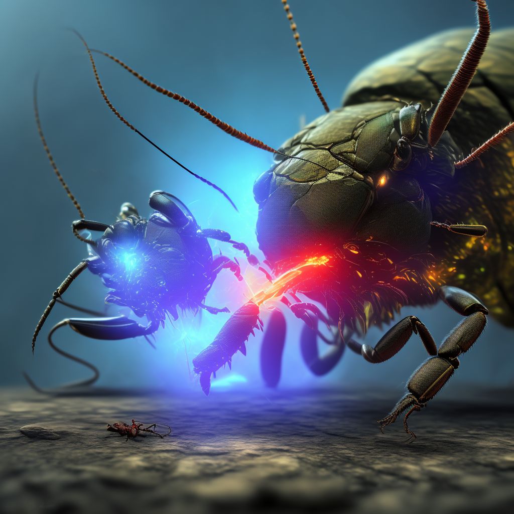 Insect bite (nonvenomous) of left hand, initial encounter digital illustration