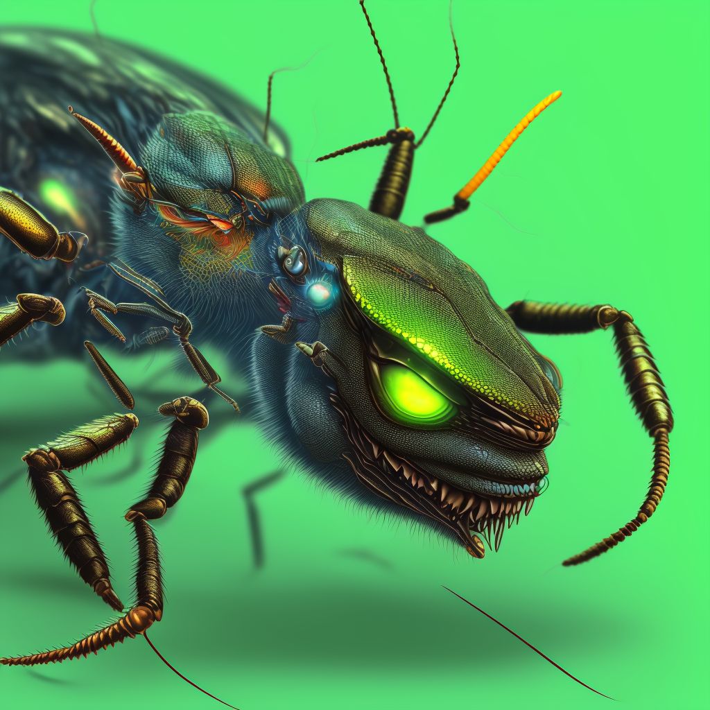 Insect bite (nonvenomous) of left hand, sequela digital illustration