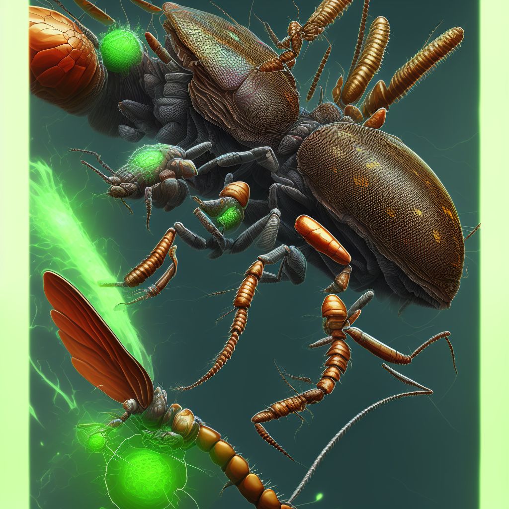 Insect bite (nonvenomous) of unspecified hand, sequela digital illustration