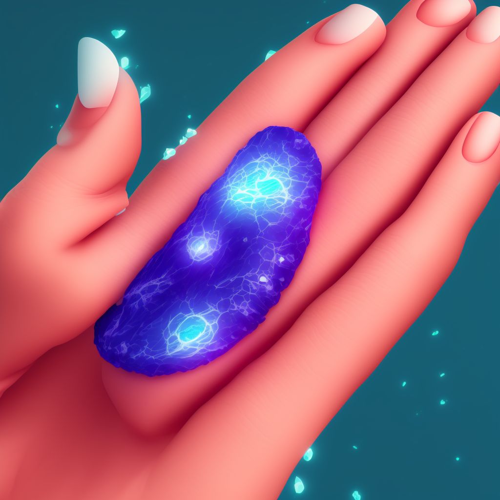 Unspecified open wound of left middle finger without damage to nail, sequela digital illustration