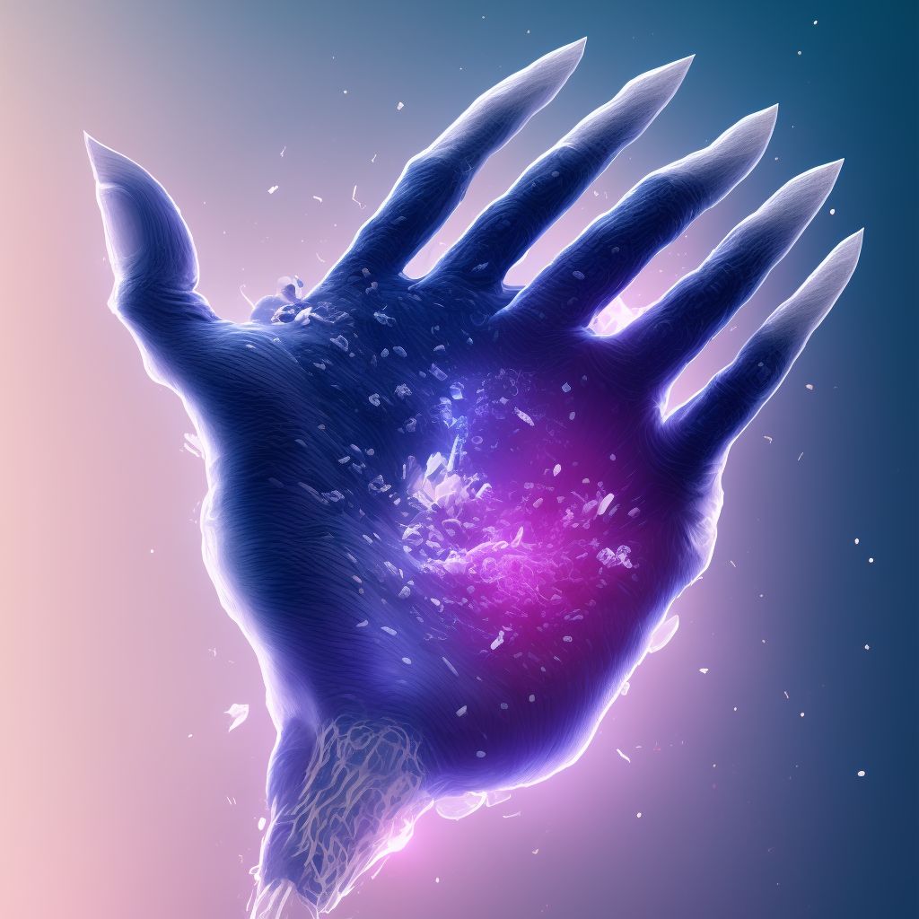 Unspecified open wound of right little finger without damage to nail, sequela digital illustration