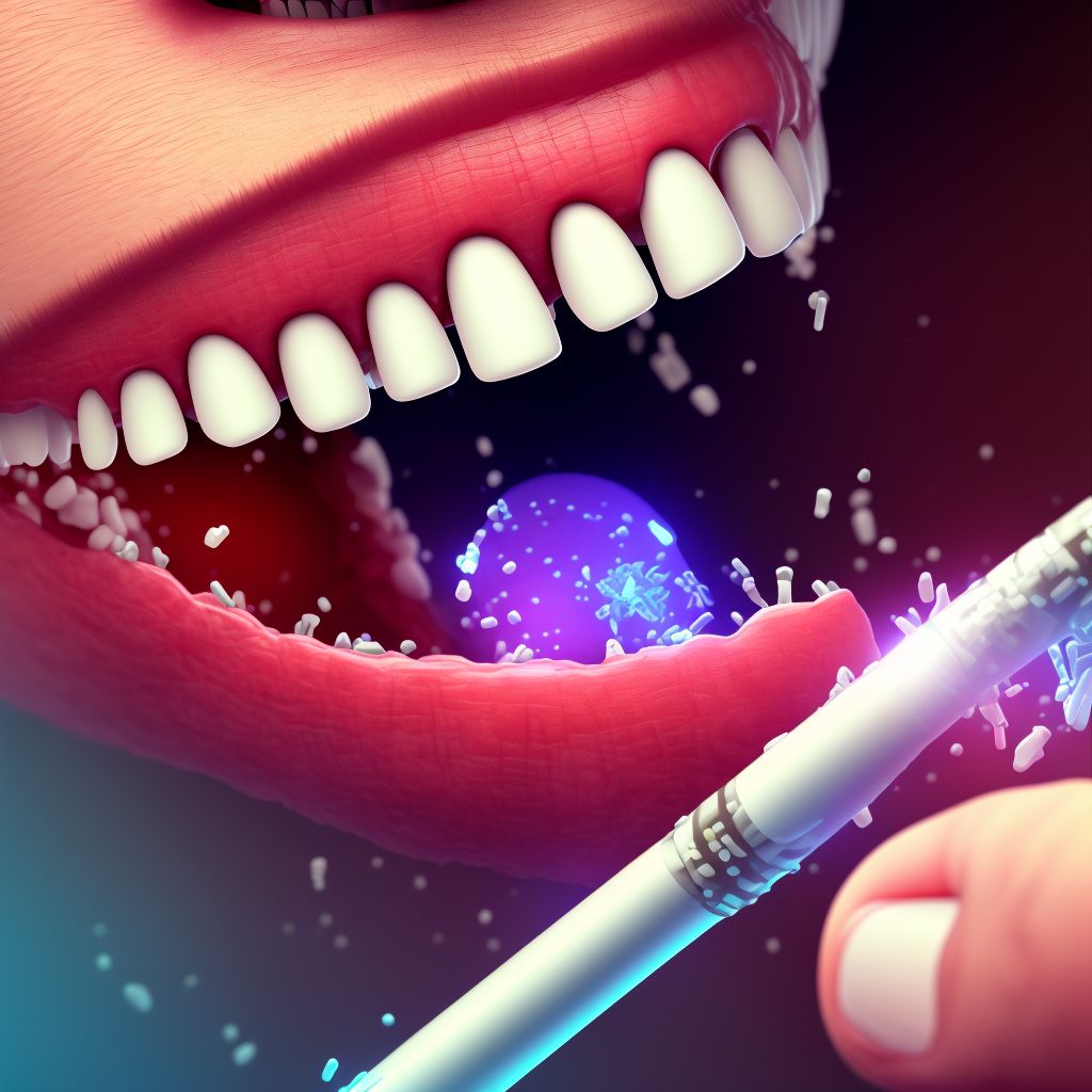 Open bite of unspecified finger without damage to nail, sequela digital illustration