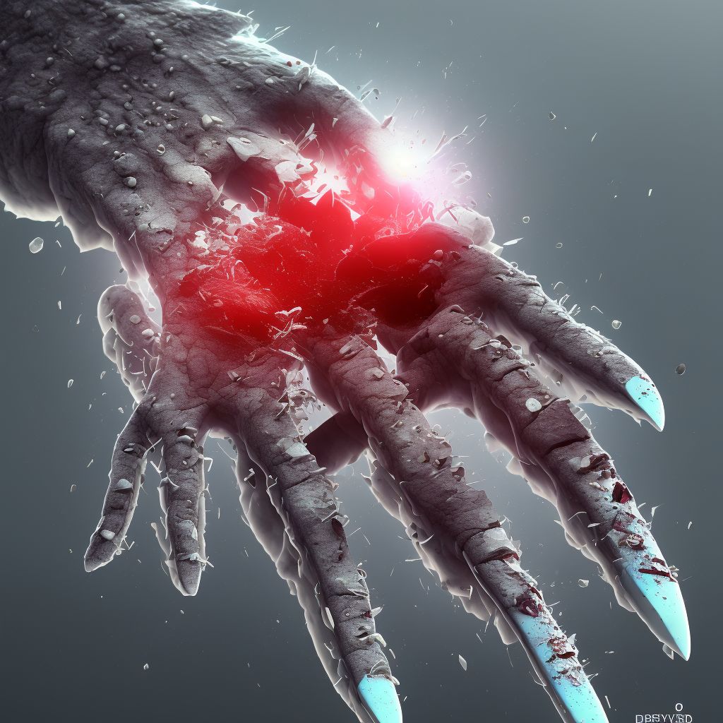 Unspecified open wound of other finger with damage to nail, initial encounter digital illustration