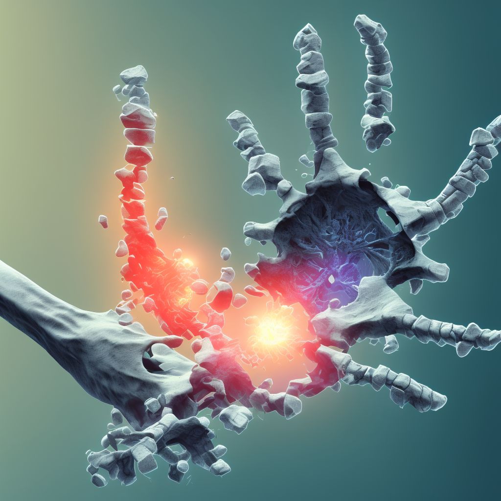 Displaced fracture of middle third of navicular [scaphoid] bone of left wrist, subsequent encounter for fracture with routine healing digital illustration