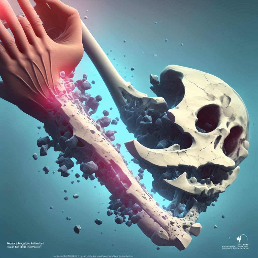 Nondisplaced fracture of middle third of navicular [scaphoid] bone of left wrist, initial encounter for closed fracture digital illustration