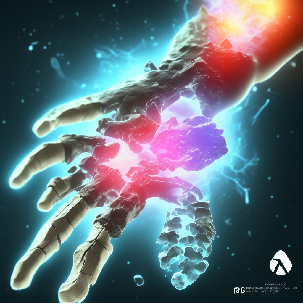 Nondisplaced fracture of proximal third of navicular [scaphoid] bone of left wrist, subsequent encounter for fracture with delayed healing digital illustration