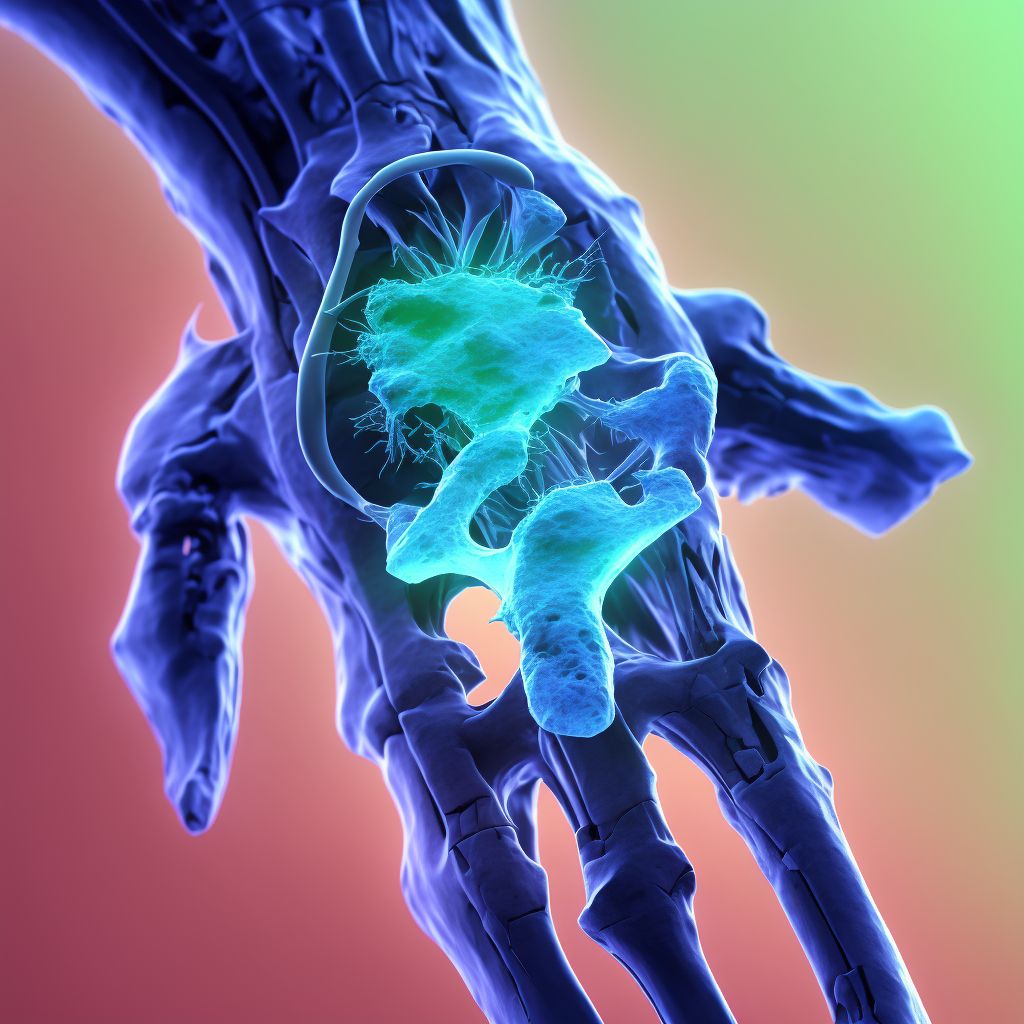 Fracture of unspecified carpal bone, right wrist, sequela digital illustration