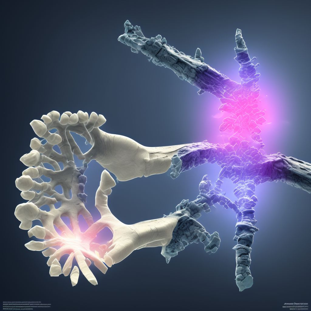 Unspecified fracture of first metacarpal bone, right hand, subsequent encounter for fracture with nonunion digital illustration