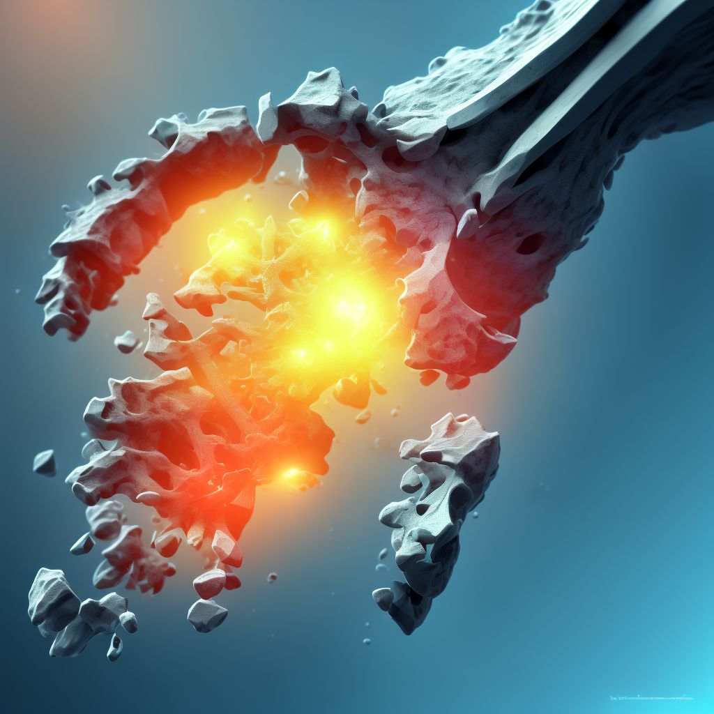 Other nondisplaced fracture of base of first metacarpal bone, left hand, subsequent encounter for fracture with nonunion digital illustration