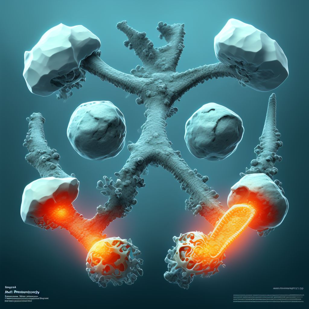 Nondisplaced fracture of shaft of first metacarpal bone, left hand, sequela digital illustration