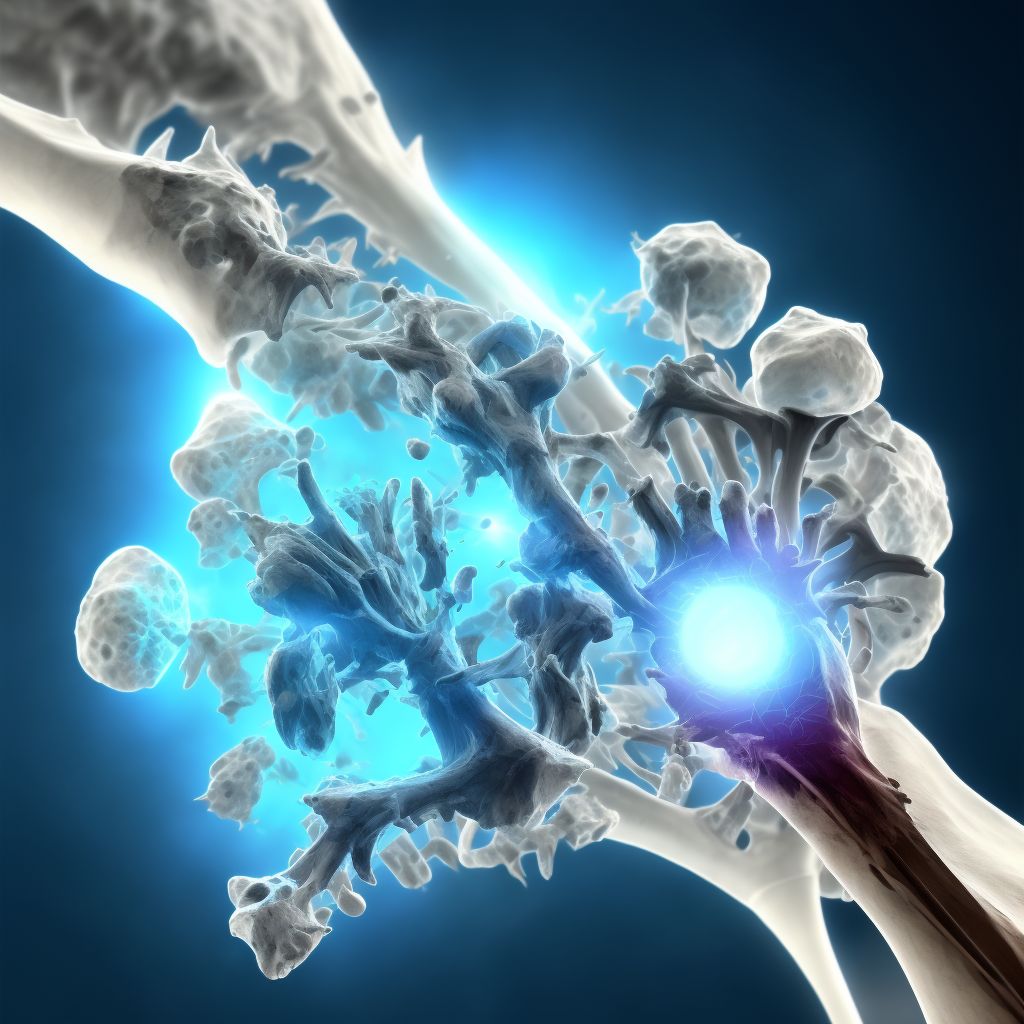 Displaced fracture of neck of first metacarpal bone, right hand, initial encounter for open fracture digital illustration