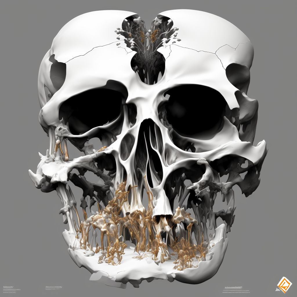 Displaced fracture of neck of first metacarpal bone, left hand, sequela digital illustration