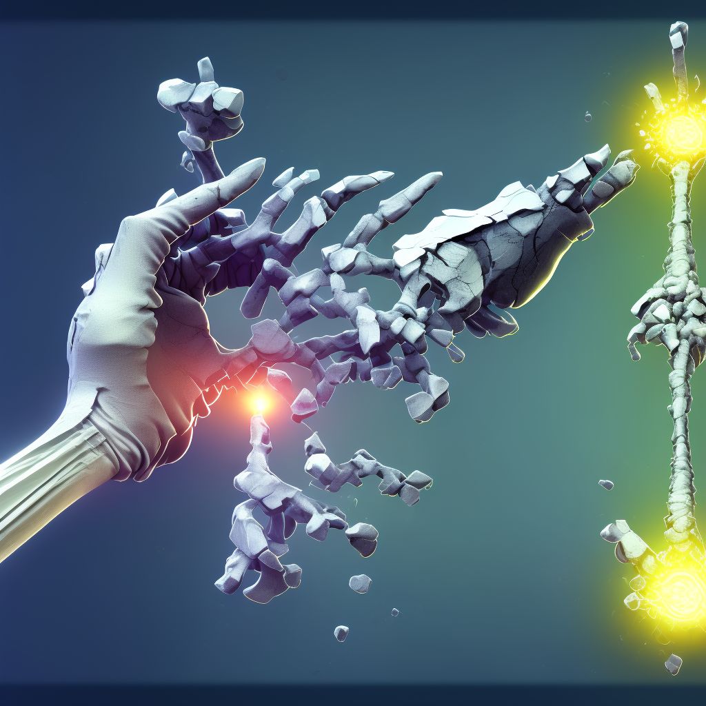 Other fracture of first metacarpal bone, right hand, initial encounter for open fracture digital illustration