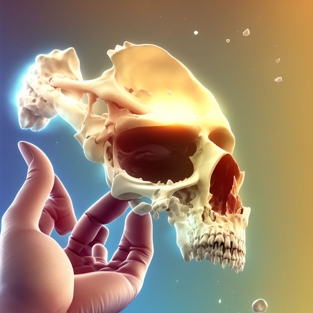 Other fracture of first metacarpal bone, right hand, subsequent encounter for fracture with malunion digital illustration