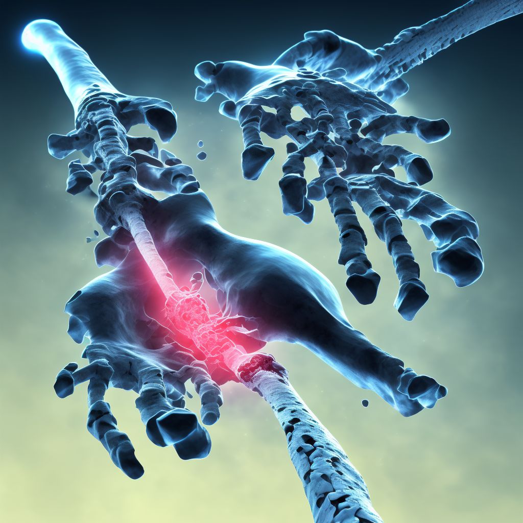 Unspecified fracture of fourth metacarpal bone, right hand, subsequent encounter for fracture with nonunion digital illustration