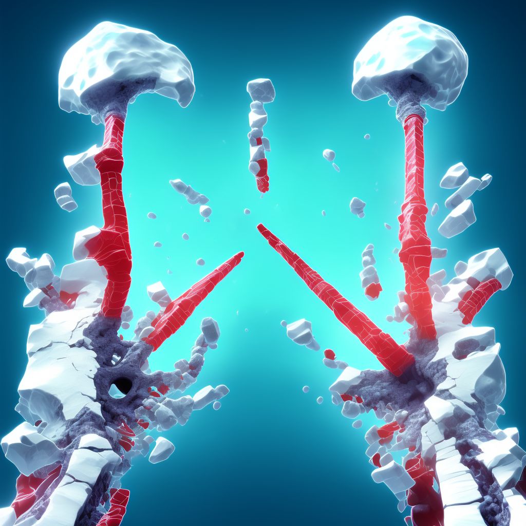 Displaced fracture of base of third metacarpal bone, left hand, initial encounter for open fracture digital illustration