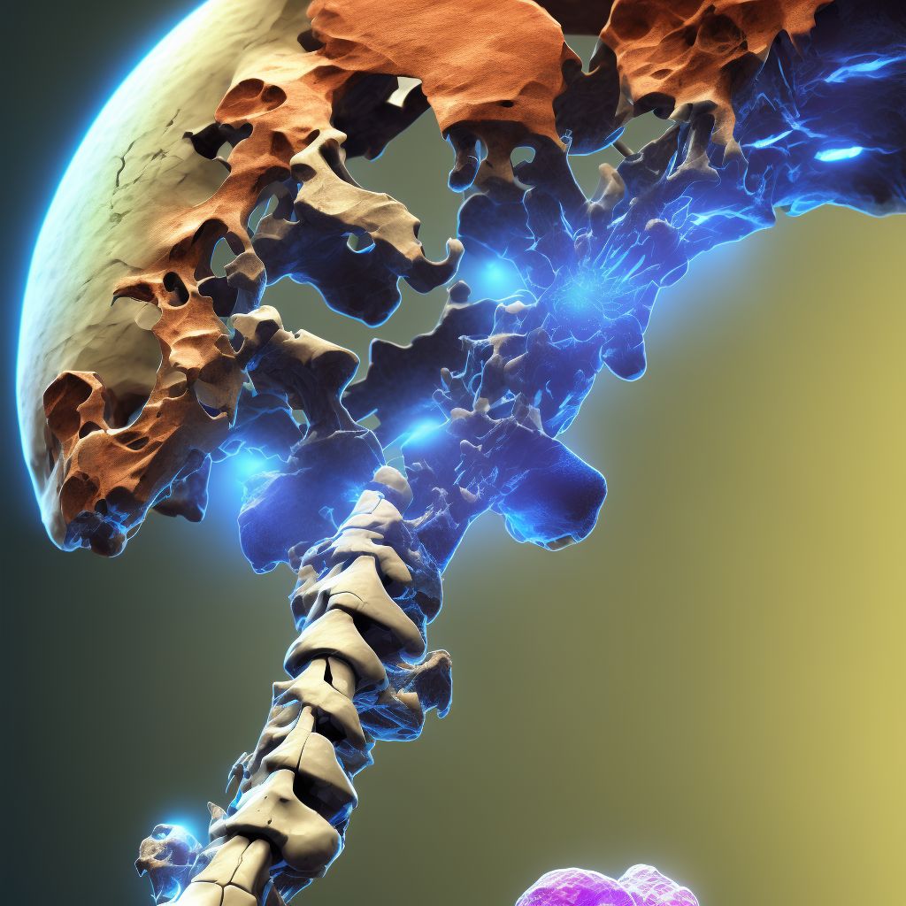 Displaced fracture of base of fourth metacarpal bone, left hand, initial encounter for open fracture digital illustration