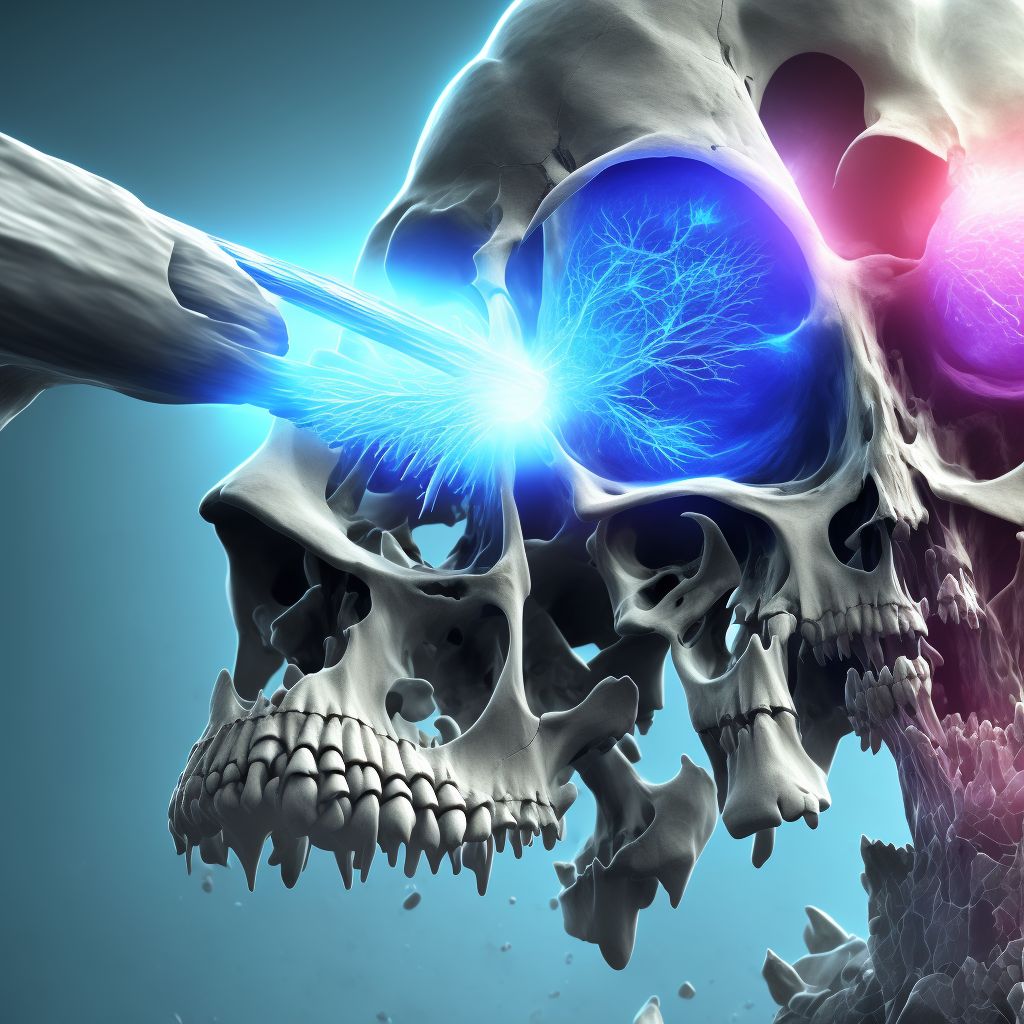 Displaced fracture of base of fourth metacarpal bone, left hand, sequela digital illustration