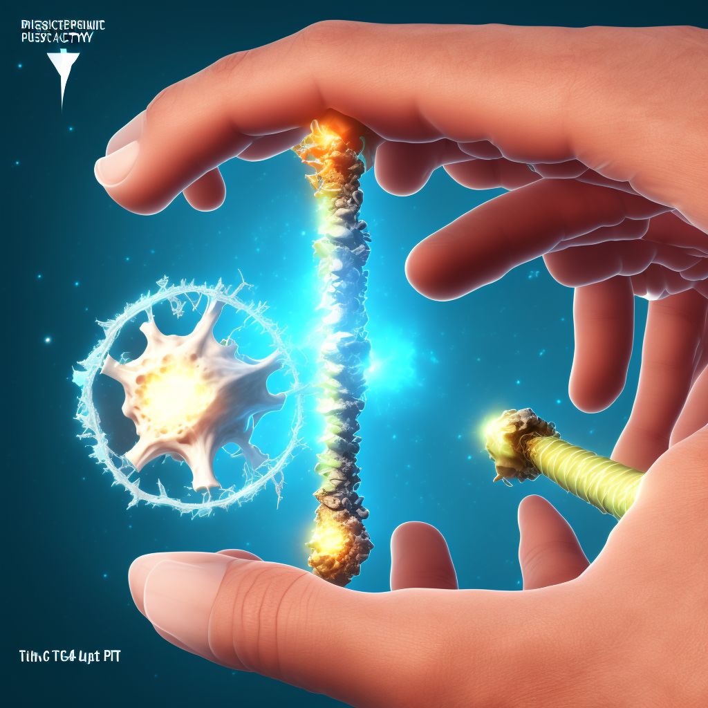 Displaced fracture of shaft of third metacarpal bone, right hand, subsequent encounter for fracture with malunion digital illustration