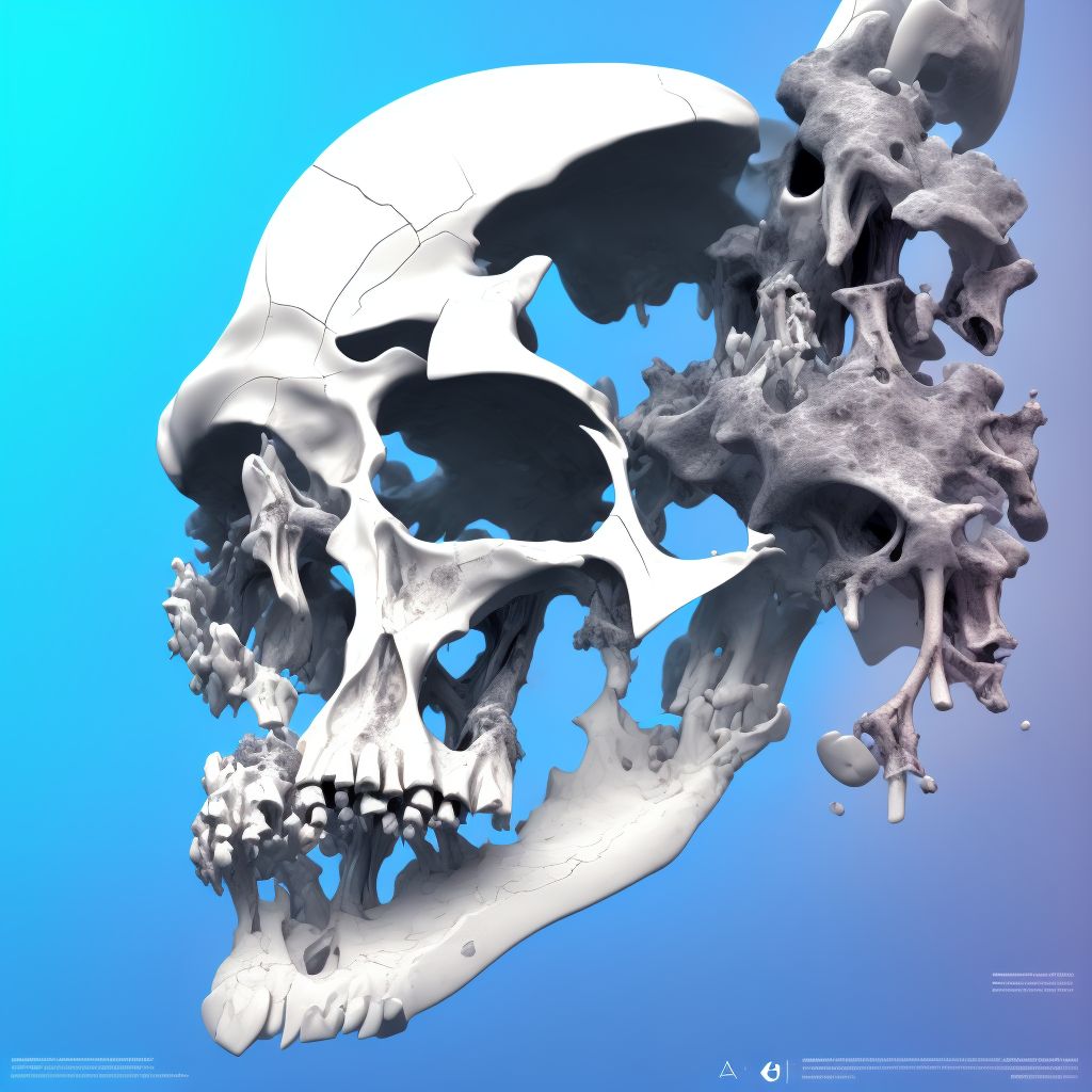 Displaced fracture of neck of third metacarpal bone, right hand, subsequent encounter for fracture with malunion digital illustration