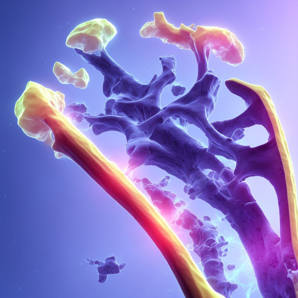 Nondisplaced fracture of base of fourth metacarpal bone, left hand, subsequent encounter for fracture with nonunion digital illustration