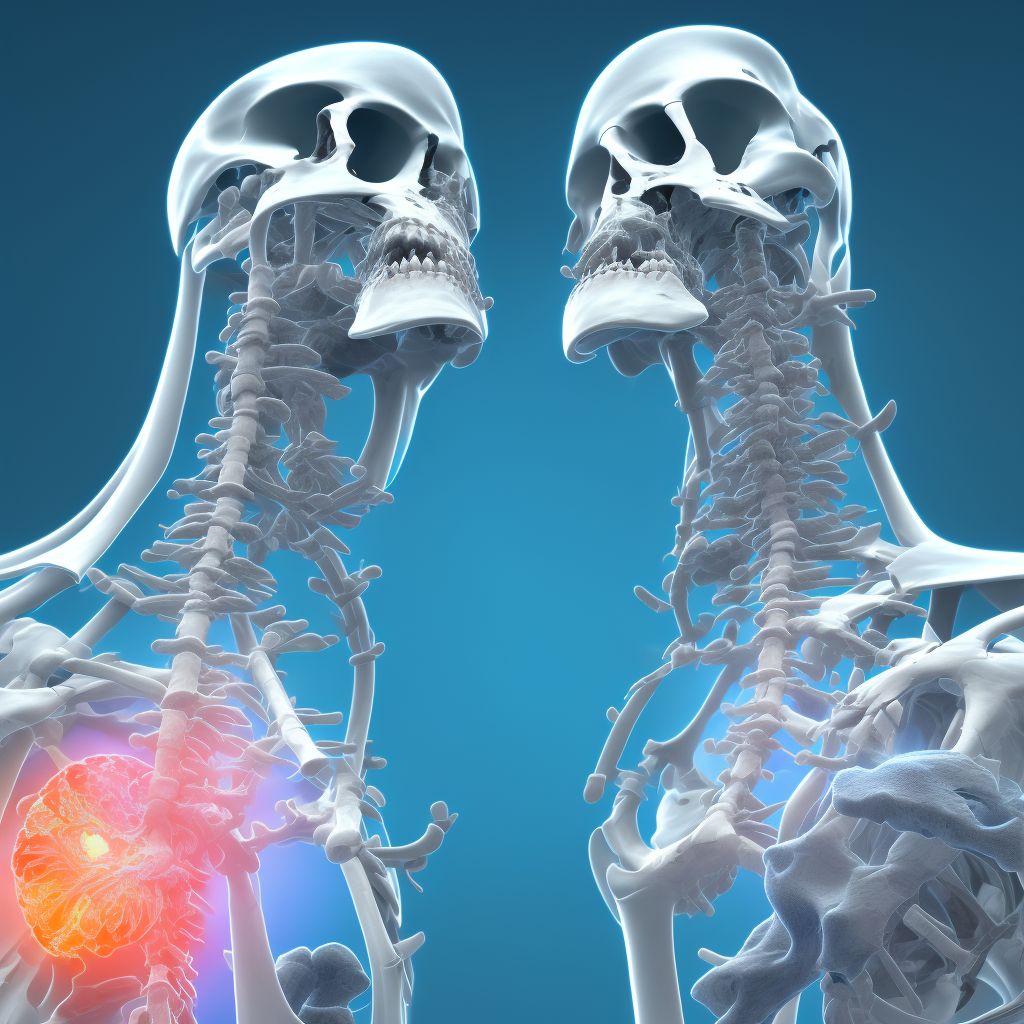 Nondisplaced fracture of neck of second metacarpal bone, right hand, initial encounter for closed fracture digital illustration