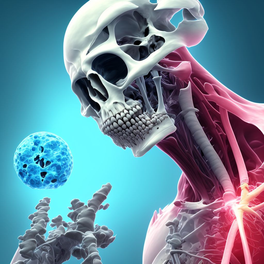 Nondisplaced fracture of neck of second metacarpal bone, left hand, subsequent encounter for fracture with malunion digital illustration