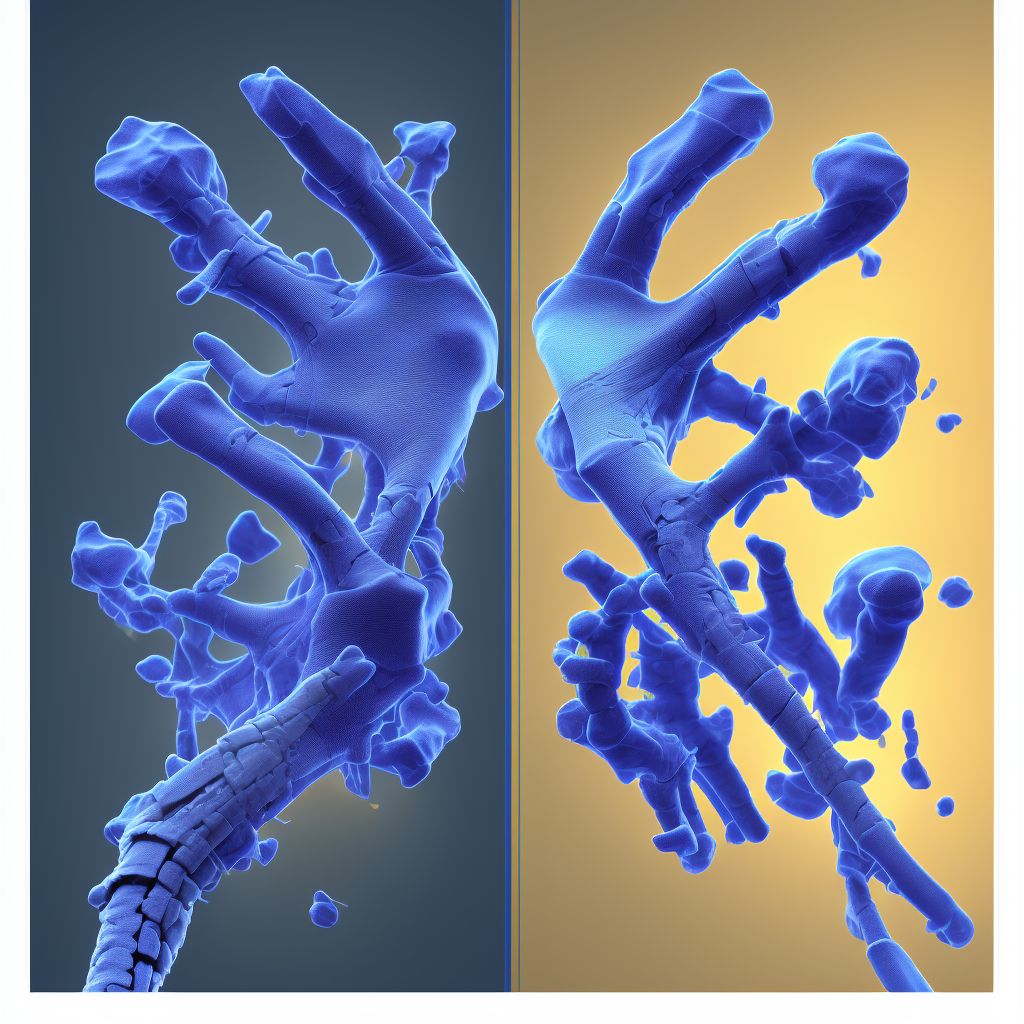 Nondisplaced fracture of neck of third metacarpal bone, right hand, initial encounter for open fracture digital illustration