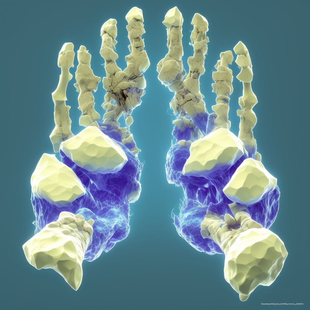 Other fracture of second metacarpal bone, left hand, subsequent encounter for fracture with nonunion digital illustration