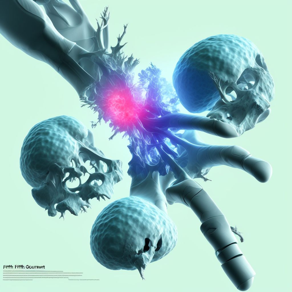 Other fracture of fifth metacarpal bone, right hand, subsequent encounter for fracture with nonunion digital illustration