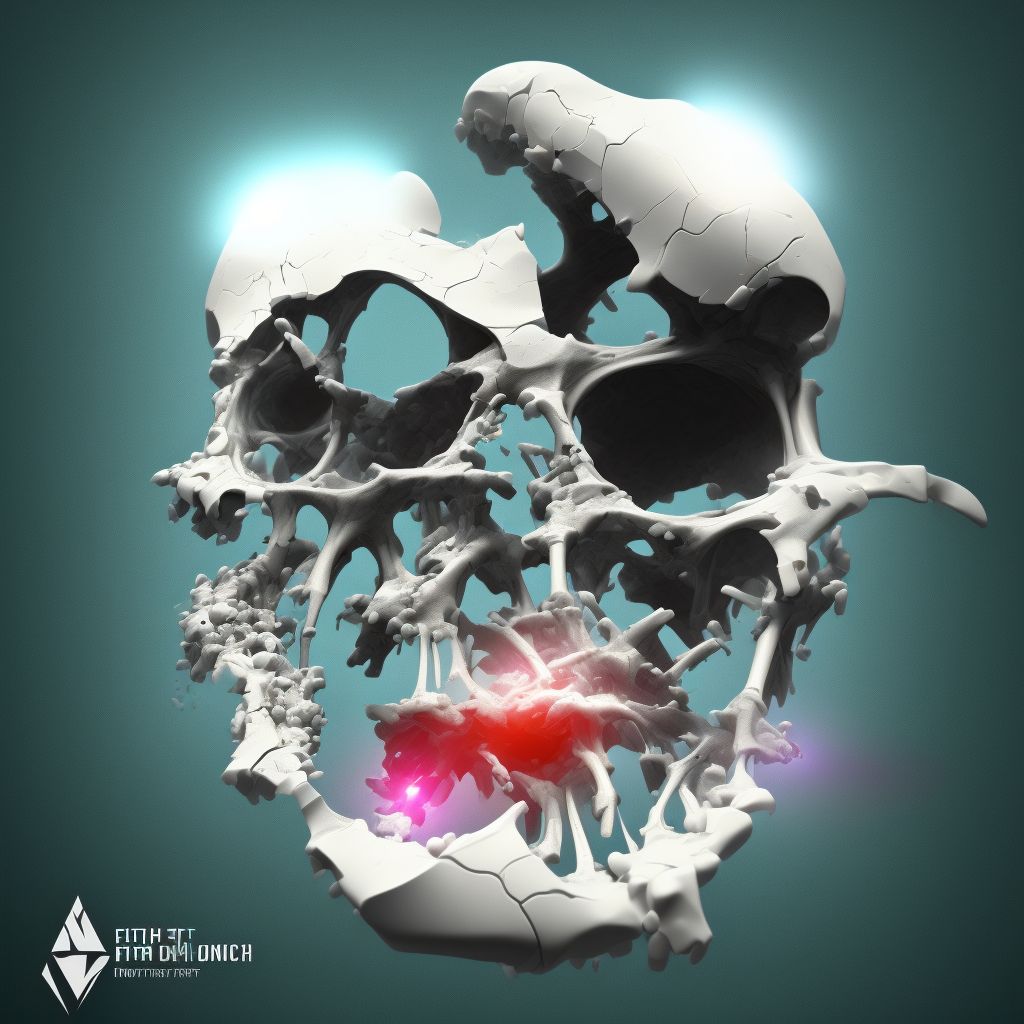 Other fracture of fifth metacarpal bone, left hand, subsequent encounter for fracture with nonunion digital illustration