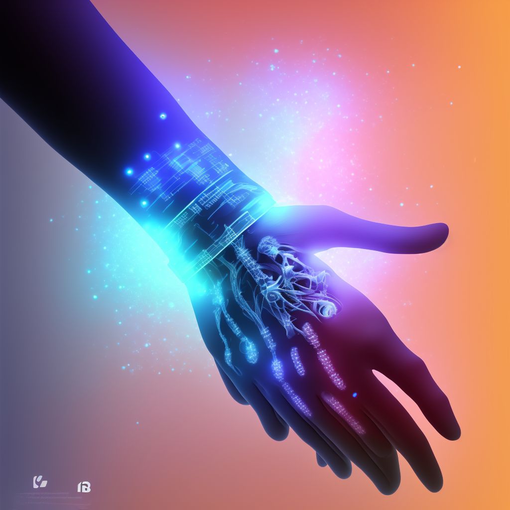 Subluxation of radiocarpal joint of right wrist, subsequent encounter digital illustration