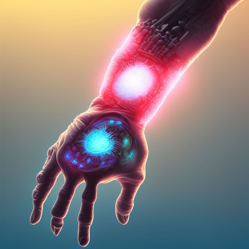 Subluxation of radiocarpal joint of left wrist, subsequent encounter digital illustration