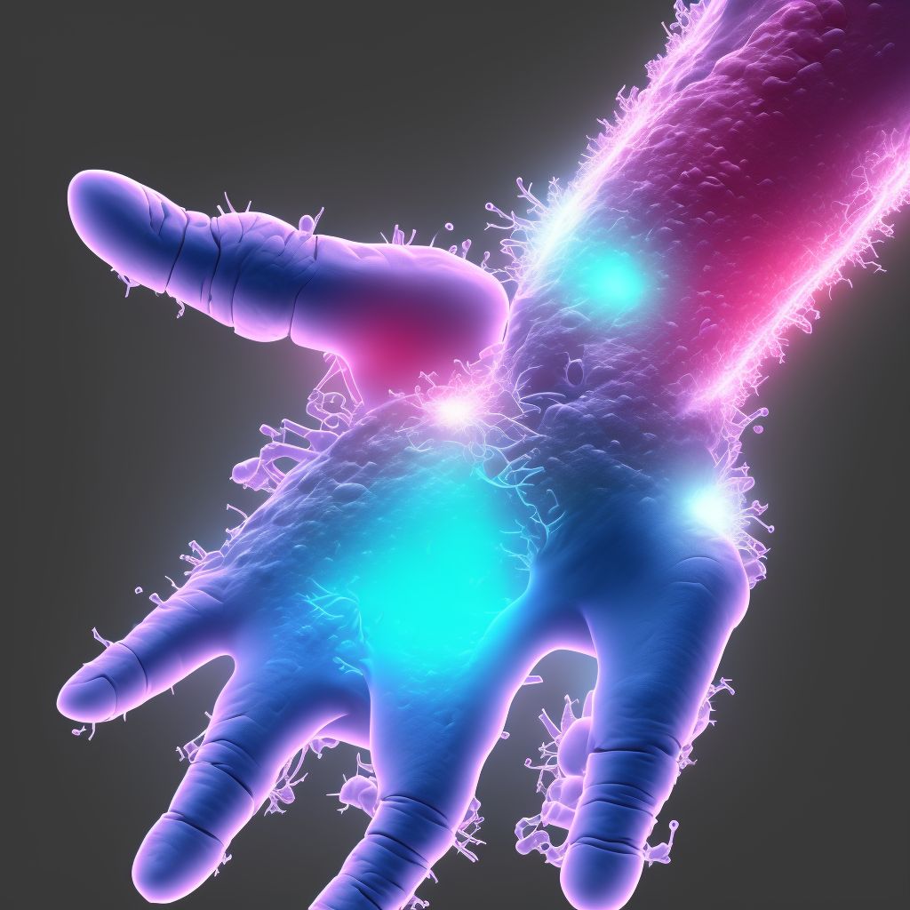 Subluxation of radiocarpal joint of left wrist, sequela digital illustration