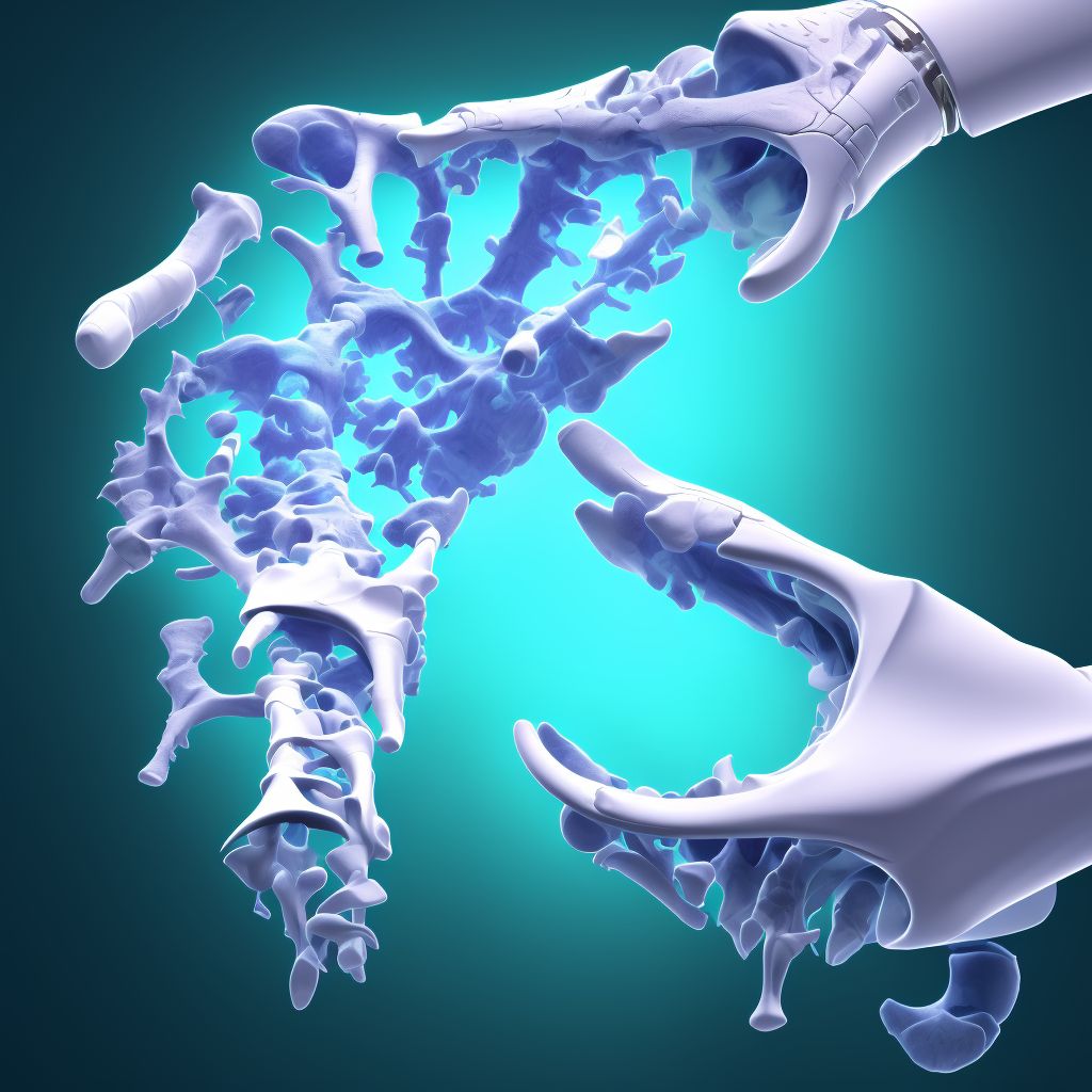 Dislocation of metacarpal (bone), proximal end of right hand, subsequent encounter digital illustration