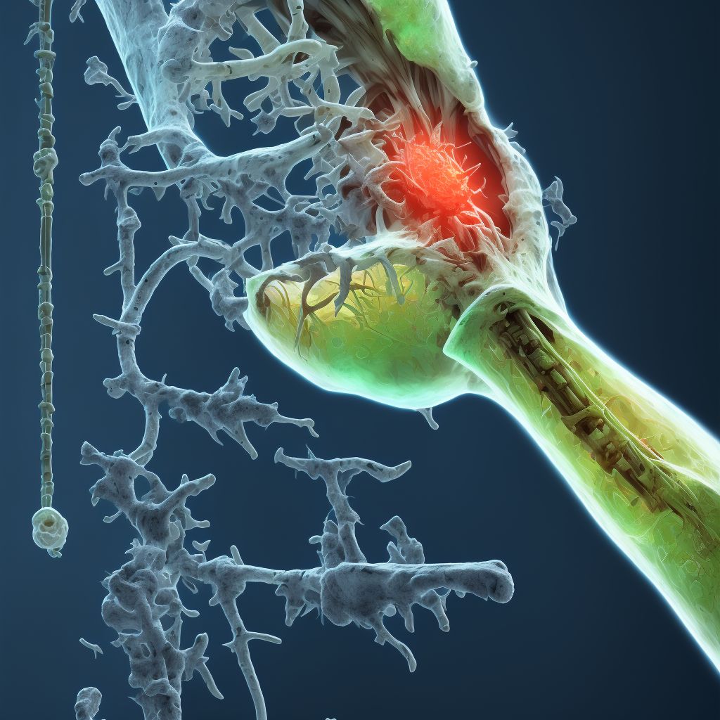 Dislocation of distal end of left ulna, sequela digital illustration