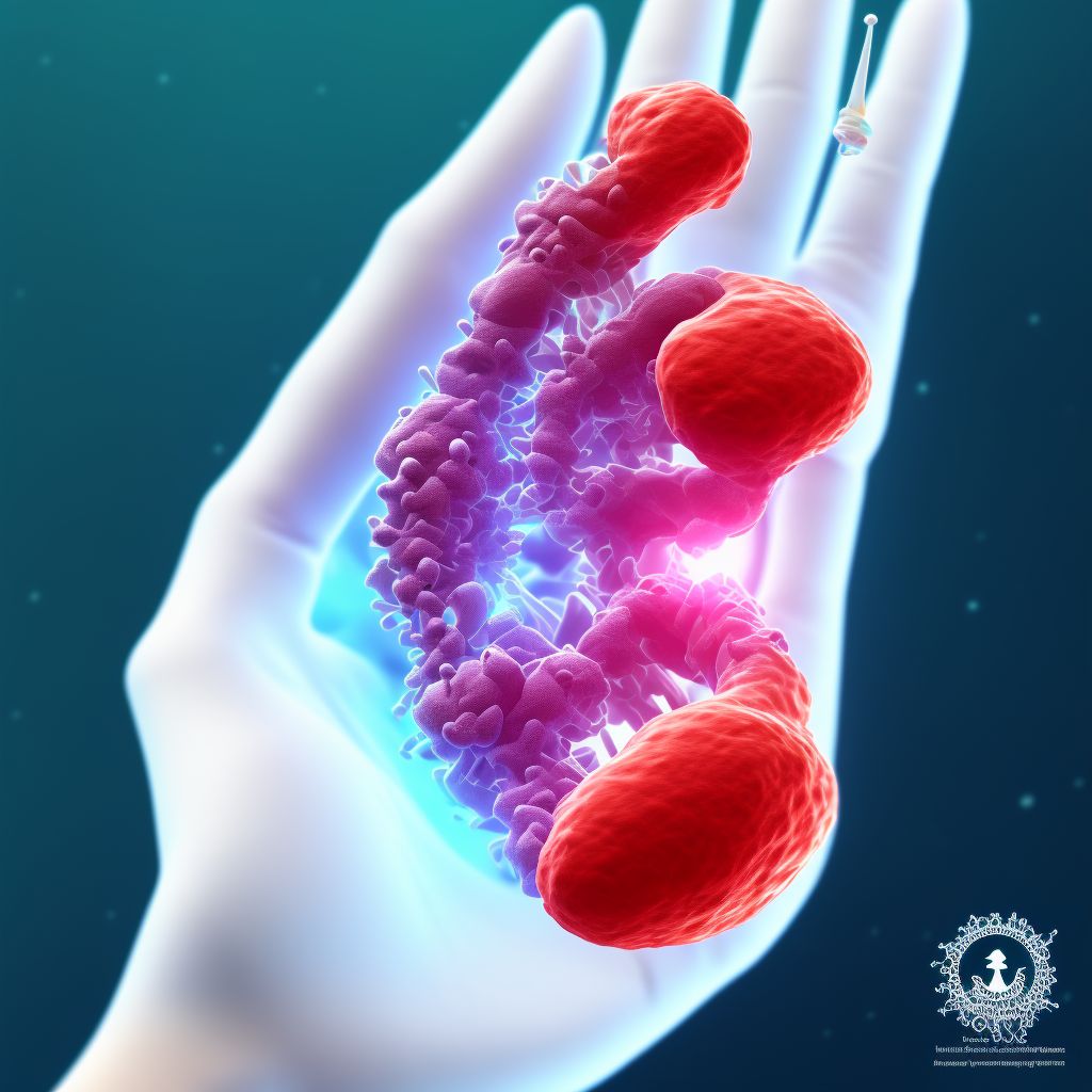 Subluxation of unspecified interphalangeal joint of left ring finger, sequela digital illustration