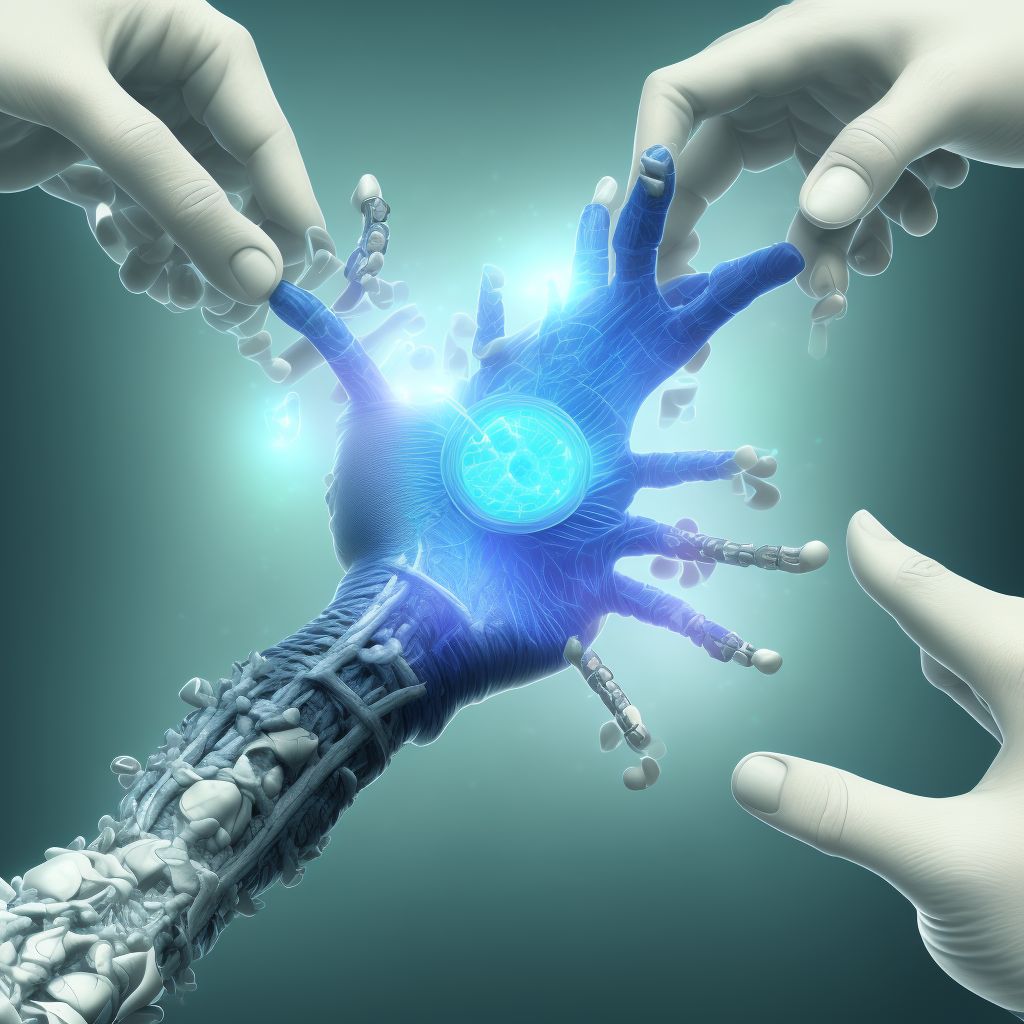 Subluxation of proximal interphalangeal joint of left middle finger, sequela digital illustration