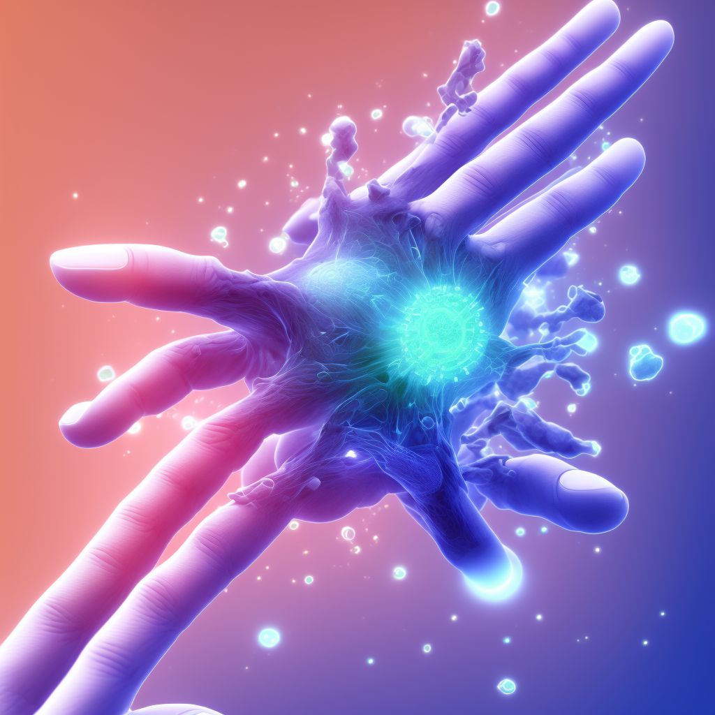 Subluxation of proximal interphalangeal joint of unspecified finger, sequela digital illustration